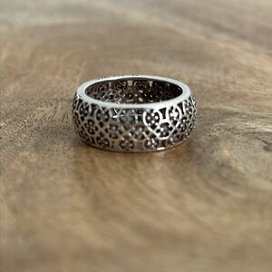 Pandora Intricate Lattice Clear Cubic Zirconia Silver Ring Size 48 EU / US 4.5